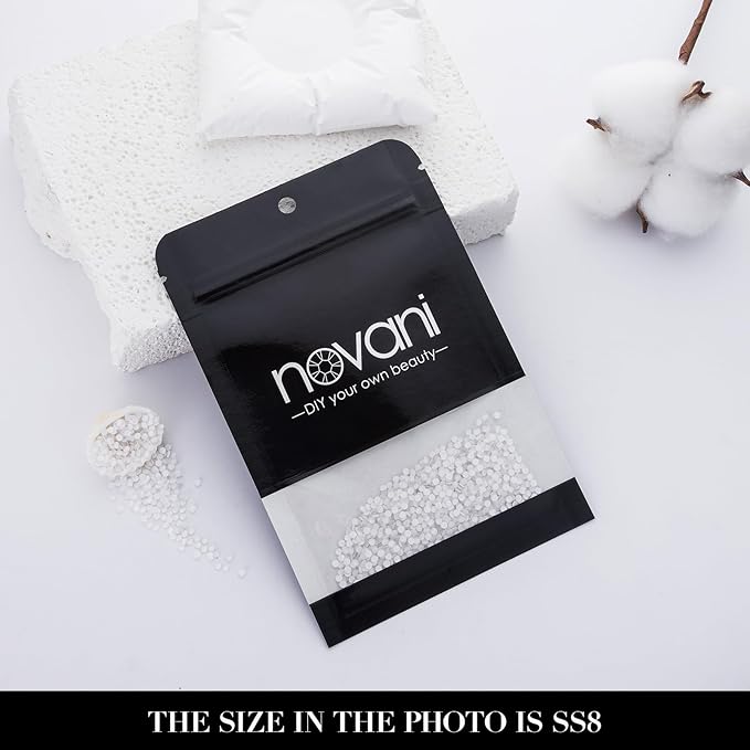 Novani 3000 Pieces Flatback Rhinestones Glass Round Gems Neon-White Crystals for Nail Art DIY Crafts Clothes Shoes,SS8,2.3-2.5mm
