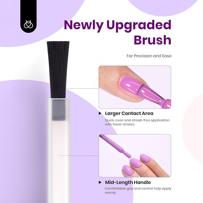 Beetles Gel Nail Polish Set - 6 Colors Hema-Free 15ML Full Size Baby Blue Purple Polish Kit Wisteria Whisper Collecction Soak off Uv Led Lamp Nail Art Salon Colorful Bottle Manicure Gift for Women
