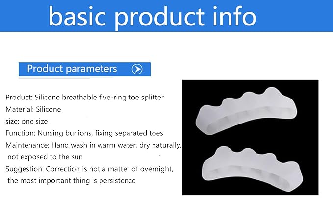 2 Pairs Toe Separators, Soft Gel Toe Spacers to Correct Bunions, Toe Stretcher for Therapeutic Relief from Plantar Fasciitis, Hammer Toes, Claw Toes, Foot Pain for Women & Men
