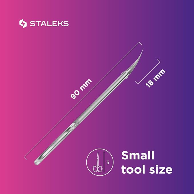 Staleks Pro Professional Cuticle Scissors Expert 50 Type 1 – Sharp Manicure Scissors – Thin Blades – High-Alloy Stainless Steel – Ergonomic Grip – Corrosion Resistant