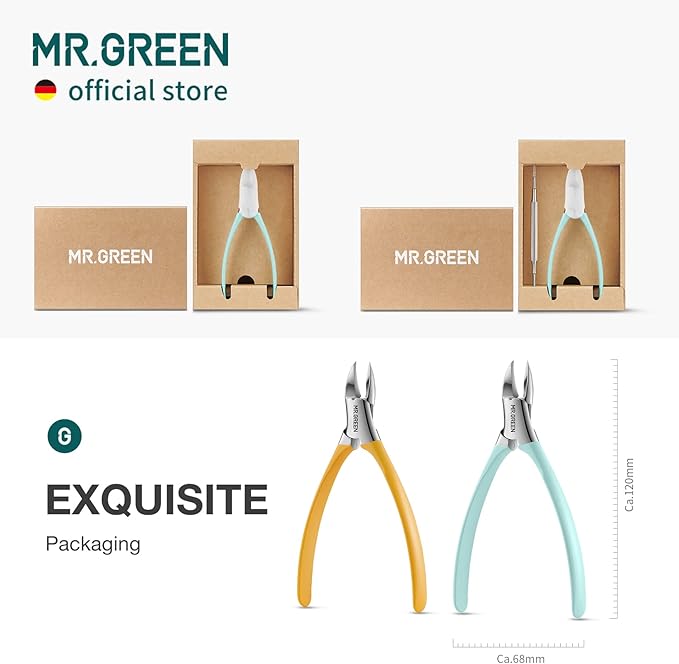 MR.GREEN Toenail Clippers Stainless Steel Ingrown Nail Cutter Thick and Hard Nails Pedicure Manicure Tools (Green)