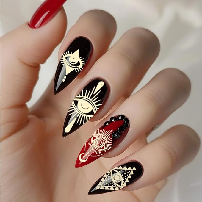 3Pcs Evil Eye Stamp for Nails Mystical Nail Art Stamp Templates Nail Plates Stamping Set Stainless Steel Reusable Tools with Stamper Scraper for Manicure Printing