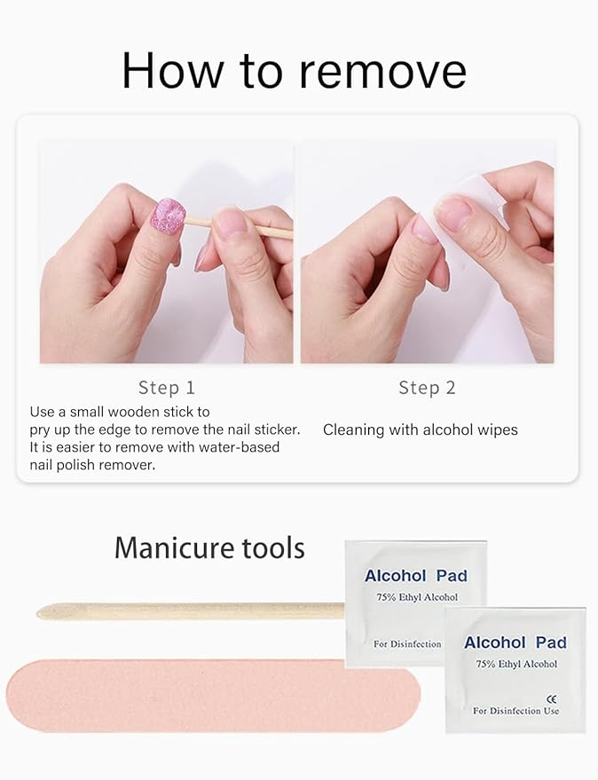 Gel Nail Strips No UV, Nude Geometry, UV Free, Long Lasting Gel Stickers - Contains 22 Wraps, 1 Prep Pad, 1 File