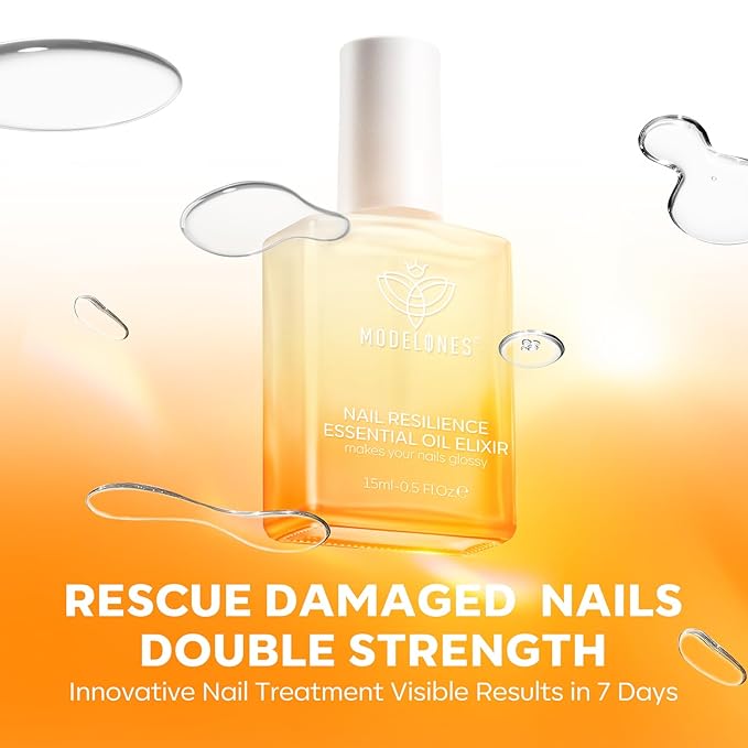 modelones Nail Strengthener and Growth Clear Nail Repair for Damaged Nails Hardener Extra Strong and Growth Repair Mode Gifts for Women 15ml 0.51 Fl Oz