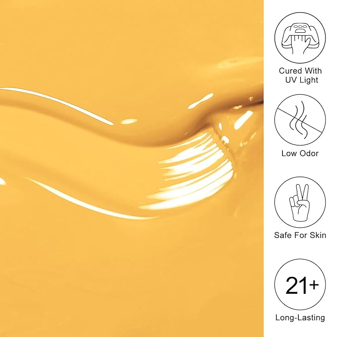 Imtiti Orange Gel Nail Polish, Orange Yellow Gel Polish High Gloss Soak Off UV LED Nail Gel Polish Spring Summer Art Manicure Salon DIY Design 10ML