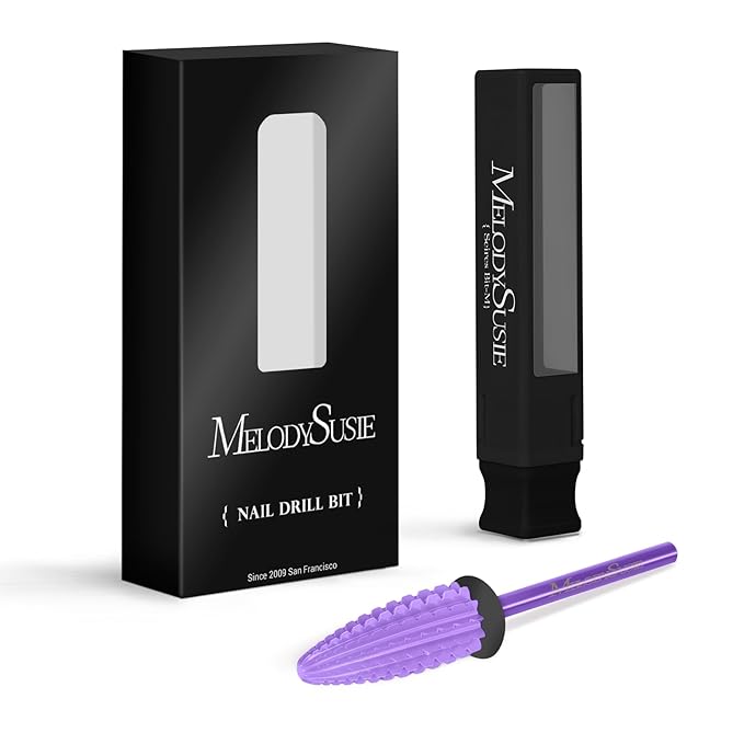 MelodySusie Typhoon Nail Drill Bits, 3/32'' Carbide Tungsten Multi-function Bits, Fast Remove Acrylic or Hard Gel for Manicure Pedicure Salon Professional or Beginner, Purple, XC