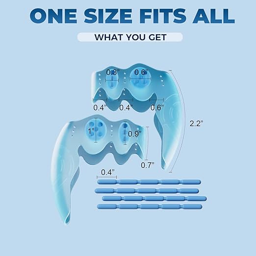Tailor’s Bunion Corrector and Pinky Toe Separators - Gel Protectors for Pain Relief, Overlapping, Curled Toes - Little Straightener - Adjustable Tailor Pads - Toes Spacer (Blue)