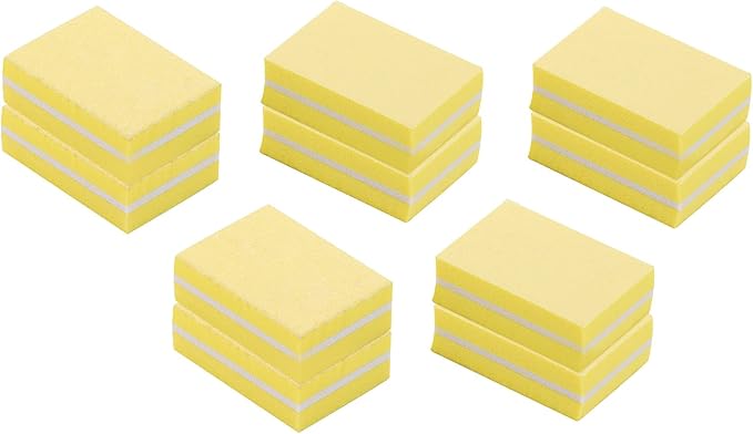 100 Pcs Mini Buffers for Nails 180/100 Grit Nail Buffers for Nail Care(Yellow)