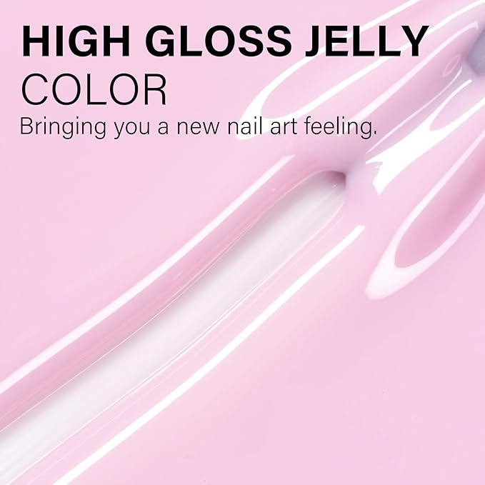 AILLSA Light Pink Gel Nail Polish Tokyo Sakura Sheer Jelly Gel Polish Neutral Translucent Nude Gels Polishs Long Lasting Pale Pink Color Soak Off U V Gels for French Manicure Nail Art at Home 0.51 Oz