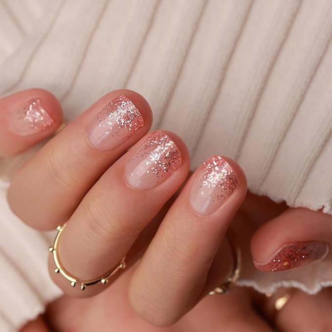 Semi Cured Gel Nail Strips - 30PCS Gel Nail Stickers for UV Light, Long-Lasting Gel Nail Wraps, Salon-Quality Semi Cured Nail Stickers, 2 Weeks Wear, Easy DIY Gel Manicure-Pink Stardust