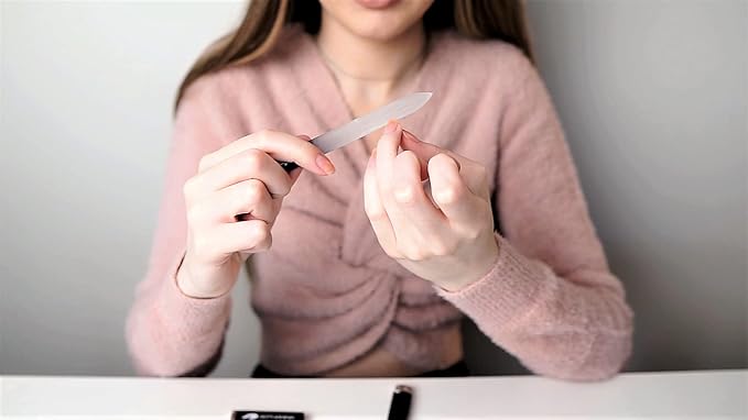 1 Pack Glass Nail File for Unisex Ultra Quality, Portable Crystal Nail File with Case for Mani & Pedicure- Smooth Finish for Natural & Acrylic Nails