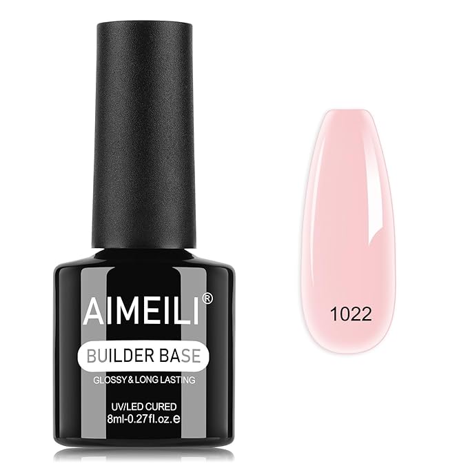 AIMEILI Builder Nail Gel, Hema Free, Cruelty Free, Vegan, Nail Strengthener Enhancement Building Rubber Base Coat for Manicure - BD1022