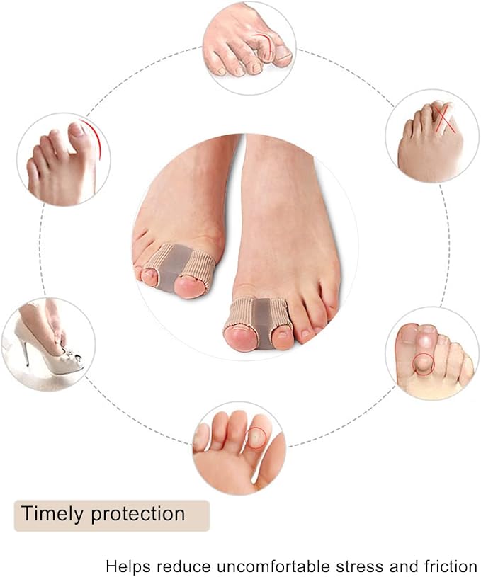 Bunion Toe Separators for Overlapping Toes Women Men, Gel Toe Spacers Bunion Corrector with 2 Loops for feet (4PC)
