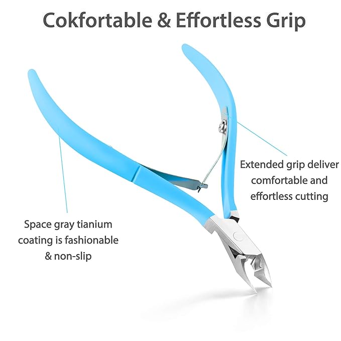 Mudder 3 Packs Cuticle Nippers Cuticle Cutter Stainless Steel Professional Nail Cuticle Trimmer Pointed Blade Cuticle Remover Scissors Pedicure Manicure Tool for Fingernails and Toenails (Blue)