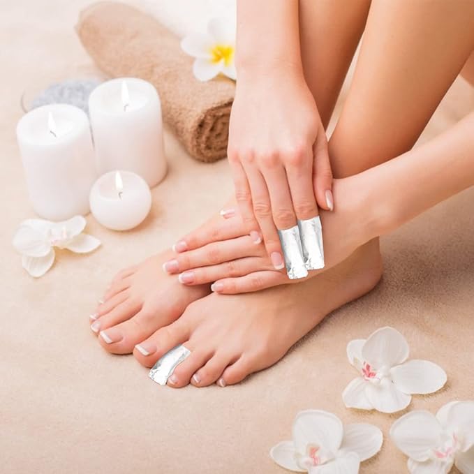 Nail Polish Remover Wraps, Aluminium Nail Foil Wraps, Nail Art Soak off Gel Polish Remover with Pre-Attached Lint-Free Cotton Pads for Removing Nail Polish (1000 PCS)