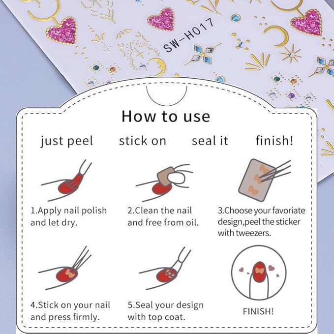 4 Sheets Gold Butterfly Nail Stickers for Nail Art, 3D Self-Adhesive Flower Leaf Boho Butterfly Nail Decals, Nail Supplies Nail Art Designers Accessories for Women and Girls Manicure DIY Decoration