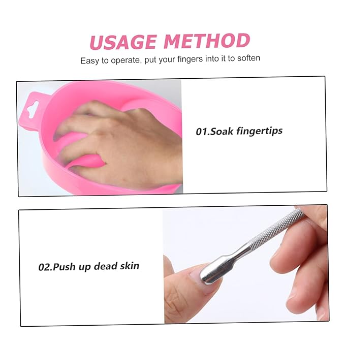 2pcs Nail Soaking Bowl Double Compartment Manicure Soak Bowl Nail Tips Soak Art Relaxing Spa Tool