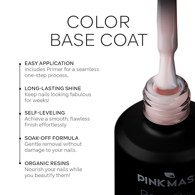 PINK MASK Gel Color Nail Polish White Quartz - Col. My Precious 15ml / o.5 oz - UV/LED Gel Polish, Non Wipe, Long Lasting, Soak Off Formula