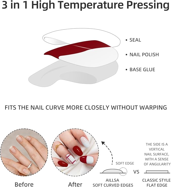 Semi Cured Gel Nail Strips | 28 pcs Gel Nails Strips for Women Work with Any UV Lamp, UV Nail Stickers for Women Home DIY Nails Art (Plaid Rhythm)