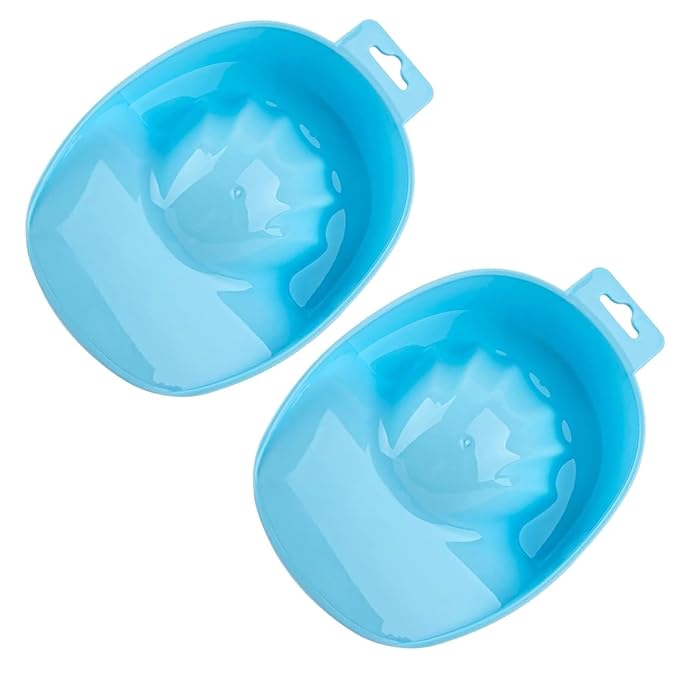Framendino, 2 Pack Manicure Hand Bowl Nail Art Soak Off Bowls for Hands Wash Spa Tool Blue