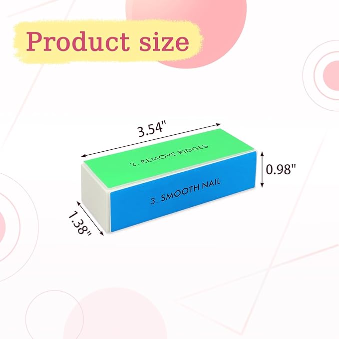 12-Piece White Sponge Nail Buffer Block, 4-Way Nail File and Buffer for Nail Care, Ideal for Salon and Home Manicures
