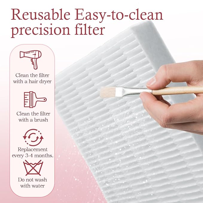 Nail Dust Collector with Lamp Powerful Nail Vacuum Fan, Pink Dust Collector Extractor, Electric Dust Suction Machine for Acrylic Gel Nails Polishing Low Noise