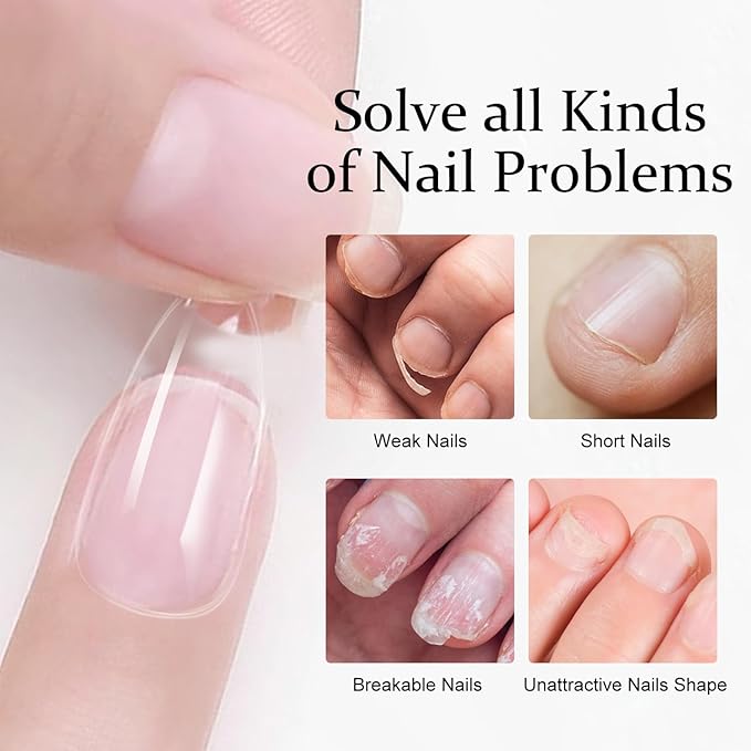Major Dijit Gel Nail Kit - Beginner Gel Nail Set with Nail Drill, 0.5oz 4-in-1 Nail Glue, 500PCS Medium Almond Nail Tips, Nail Clipper, UV Lamp for Nail Extension & Art (Medium Almond)