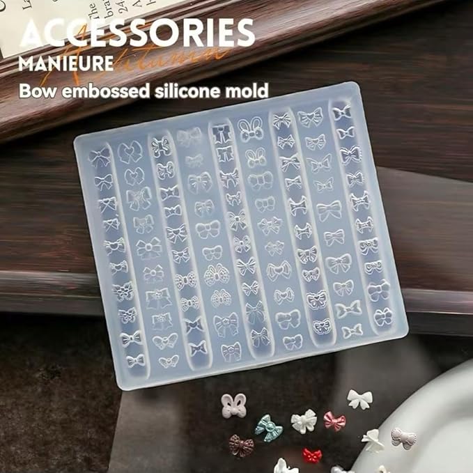 1 Pcs Bow Silicone Nail Art Molds for Women Resin Nail Design