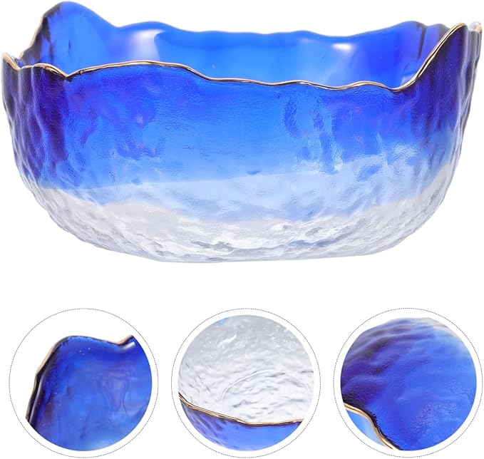 Glass Nail Soaking Bowl, Gradient Manicure Hand Soak Bowl for Toenail Caring Polish Removal Manicure Care Tool, 5 In
