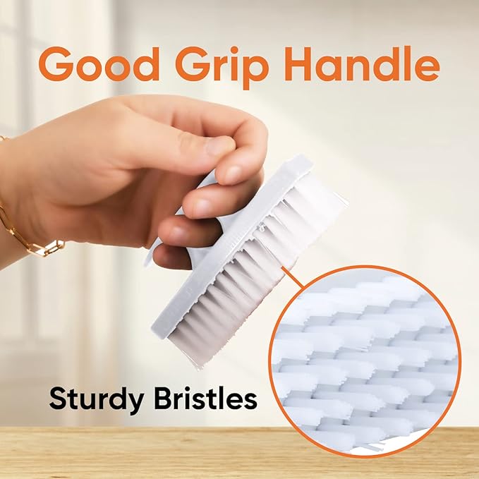 Nail Brush for Cleaning Fingernails, Nail Scrubber Brush, Toe Foot Hands Fingernail Brush Cleaner- Small Scrub Brush- All-Purpose Stiff Cleaning Brush (3 Pack, White)