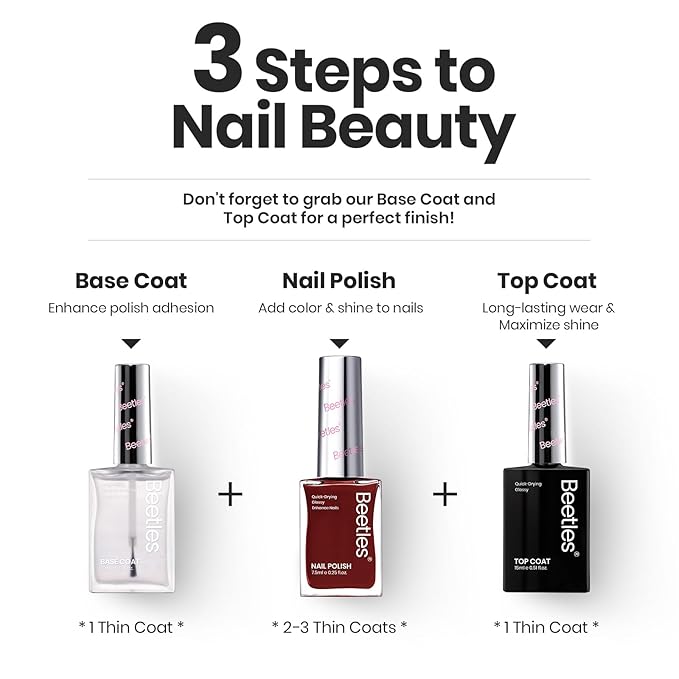 Beetles Fall Nail Polish Set P180, 6 Color Red Yellow Green Quick Air Dry Nail Polish, Natural Nail Lacquer Manicure DIY Nail Art Salon Christmas Gift For Women