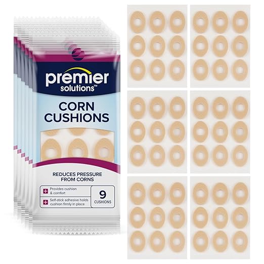 Corn Cushions for Feet, Self-Stick Adhesive Foot Care Cushions to Pad and Protect Corns, 54 Count (6 Packs of 9)