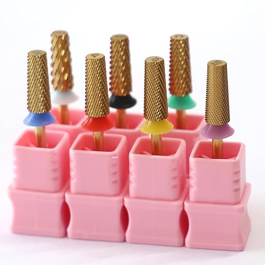 Tungsten Carbide Cross Cut Small Tapered Barrel Nail Drill Bits, Professional 3/32'' Safety Bits, Both Hands Use, Remove Gel Fast, Manicure Pedicure Cuticle Gel Polishing, Fine.