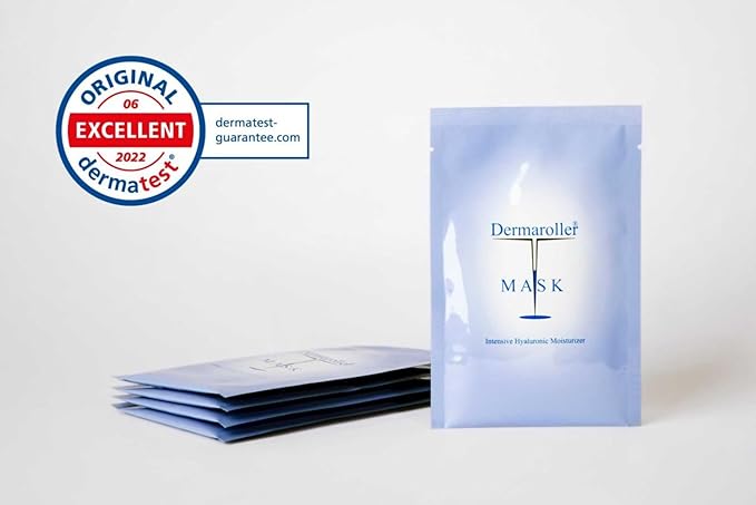 Dermaroller Hydrating Face Mask Sheets - 10 Pack with Hyaluronic Acid, Matrixyl & Vitamin E for Anti-Aging Skincare and Radiant Glow