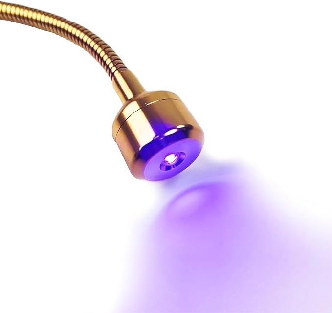 ALLKEM Flash Cure UV Light - Gooseneck Led Nail Lamp for Gel Polish - Professional & Home Use Nail Light & Dryer - Wireless, Cordless & Rechargeable Curing Lamp (3W - Gold)