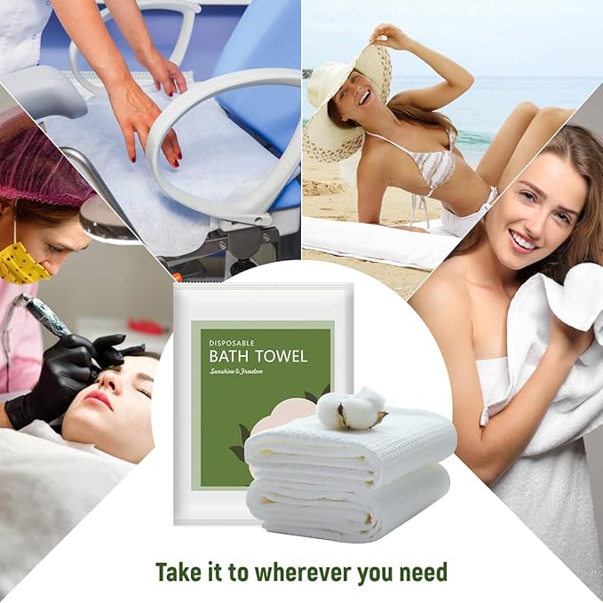 Disposable Bath Towels Durable Large Portable Thicken Camping Towels Quick Dry, Absorbent,Ultra Soft for Travel Hotel Swimming Gym Pet Sports Hiking Beach Spa 55''X27.5''(5pack)