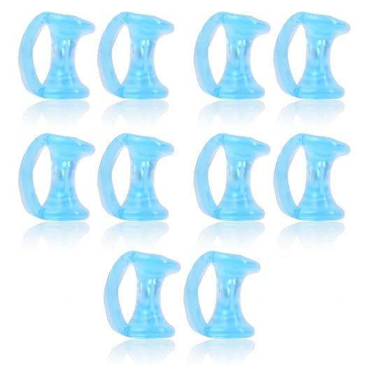 Gel Toe Separator, Pinky Toe Spacers, Little Toe Cushions Straightener Bunion Corrector for Preventing Rubbing & Relieving Pressure, Pain Relief from Overlapping Toes (Clear Blue-10pcs)