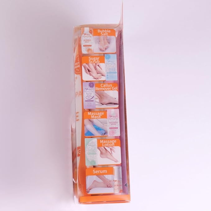 Pedicure Foot Soak Set - Upgraded 6 in 1 Foot Spa, Foot Bath Spa, Pedicure Kit for Tired & Dry Cracked Feet, Athletes Feet, Bad Odor, Softens Calluses (Orange)