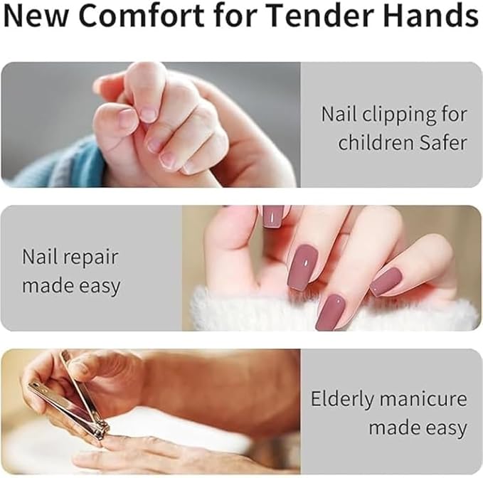Imwing Easyclip, Imwing Nail Clipper,Electric Nail Grinder & Trimmer 2 - in - 1 with LED Light, Safe Automatic Nail Clipper for Seniors, Adults, Kids, Baby (Dark Gray)