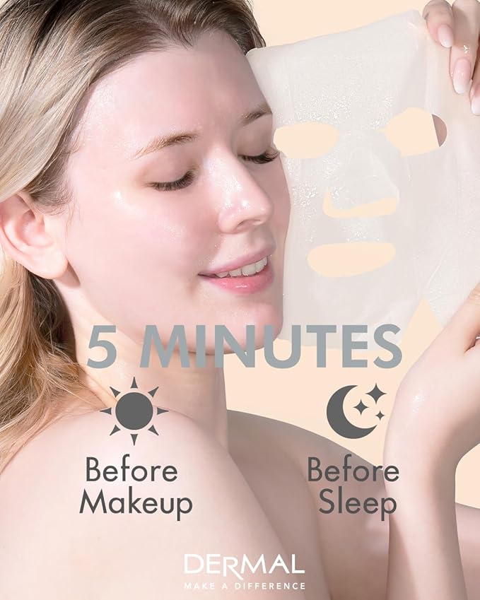 DERMAL Platinum Collagen Essence Full Face Facial Mask Sheet 23g