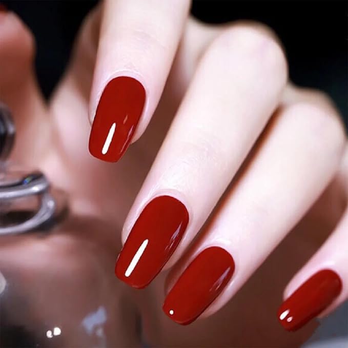 COSMOO 13ml Red Quick Dry Nail Polish, Red Long-Lasting Nail Lacquer for Nail Art Varnish, 0.43 fl oz