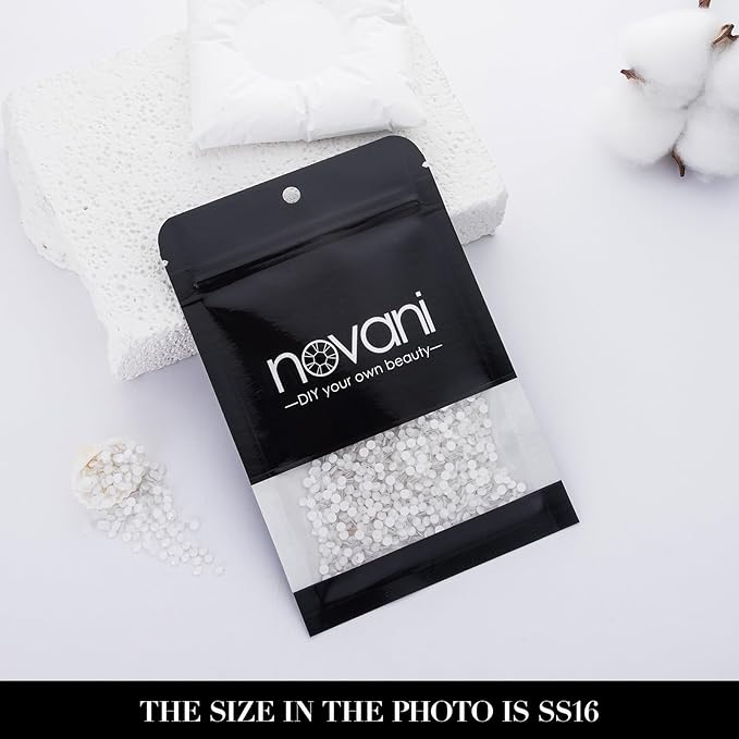 Novani 3000 Pieces Flatback Rhinestones Glass Round Gems Neon-White Crystals for Nail Art DIY Crafts Clothes Shoes,SS16,3.8-4.0mm