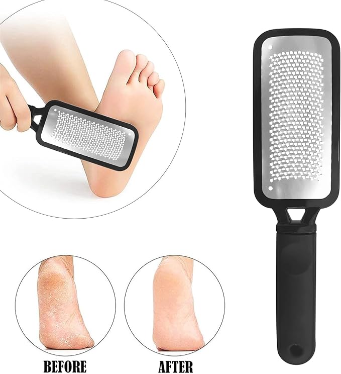 Professional Foot Files Callus Remover,Foot Scrubber for Dead Skin,Stainless Steel Foot Rasp-Black(1 Pack)