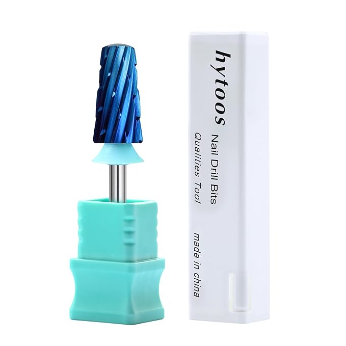 Safety Tapered Nail Drill Bits, 4XC Blue Nano Smooth Top Barrel Nail Bit, 3/32 Two-way Carbide Drill Bits for Nails, Electric Drills Accessories Removal Manicure Arylic Powder