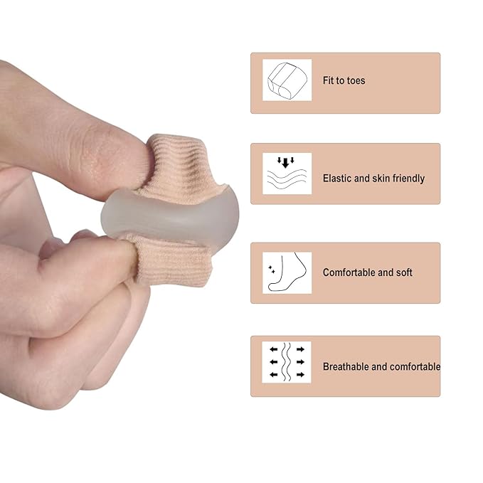 6-pack Toe Separators for Women & Men - Corrector Pads for Hallux Valgus to Relieve Big Toe Discomfort and Foot Pain During Pedicure