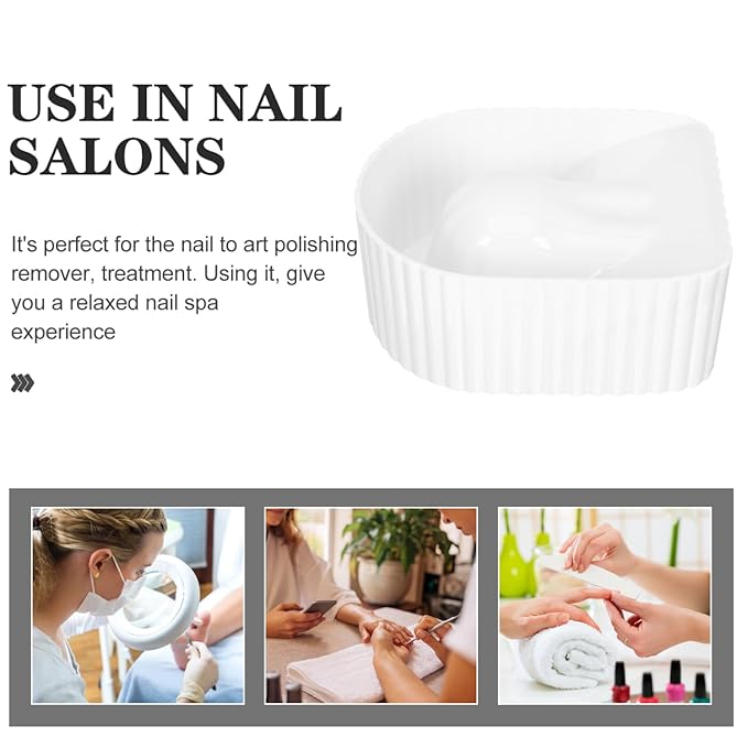 Acrylic Nail Soaking Bowl for Manicure Ergonomic Hand Rest Design for Nail Art Polish Remover and Treatment Ideal for Home and Salon Use 5.51 X 4.33 X 2.36 Inches