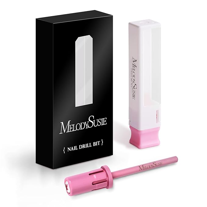 MelodySusie Crystal Top Mandrel Bit for Nails, 3/32'' Easy Off Nail Drill Bits for Sanding Bands, Suitable for Acrylic Nails Gel Manicures and Pedicures, Pink Blossom