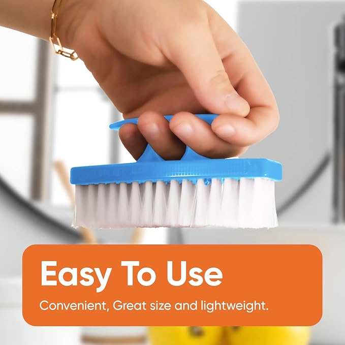 Nail Brush for Cleaning Fingernails, Nail Scrubber Brush, Toe Foot Hands Fingernail Brush Cleaner- Small Scrub Brush- All-Purpose Stiff Cleaning Brush (3 Pack, Blue)