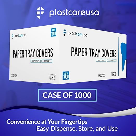 PlastCare USA Green Disposable Tray Liners, Sanitary Covers for Size B Dental, Surgical, Medical Tray, Tattoo Table Station, Aesthetician Supplies, Single Use Paper Sheets 8.5" x 12.25", 1000 Pack