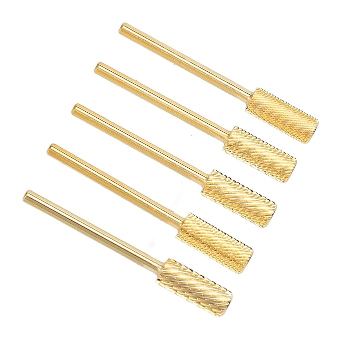 Nail Drill Bits Set, 5PCS Nail Drill Small Bits Sets Polishing Nail Tungsten Steel Drill Bits Manicure Pedicure Grinding Tool Electric Nail Polish Grinder Accessory